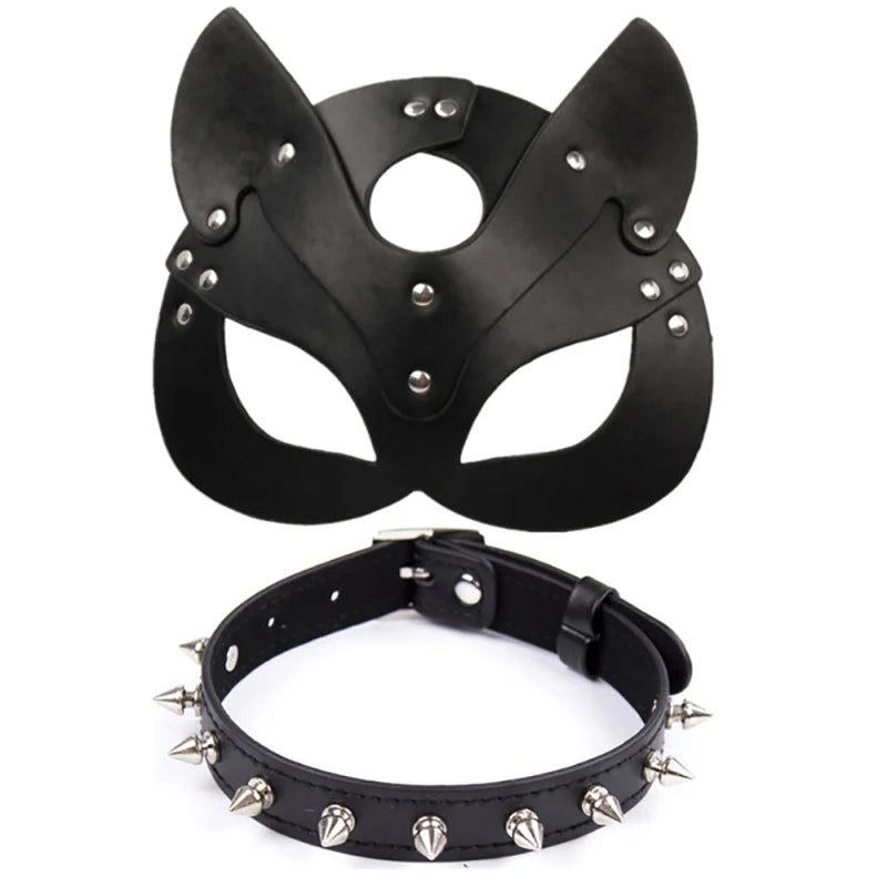 Leather Head Mask Set