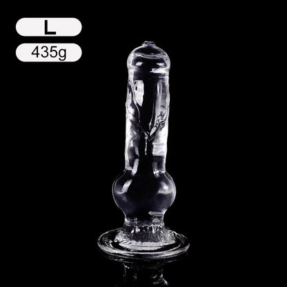 Long Suction Cup Clear Dildo