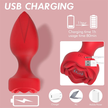 Rose Vibrator Dildo Plug