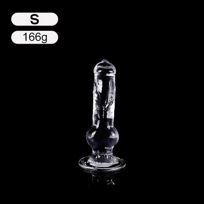 Long Suction Cup Clear Dildo