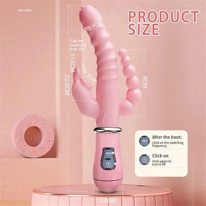 3 In 1 Dildo Vibrator Tongue Licking