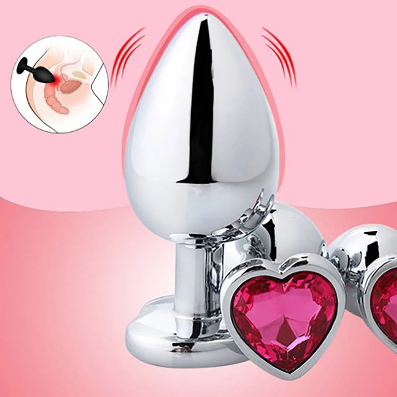 Stainless Steel Crystal heart Plug