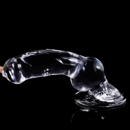 Long Suction Cup Clear Dildo