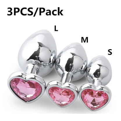 Stainless Steel Crystal heart Plug