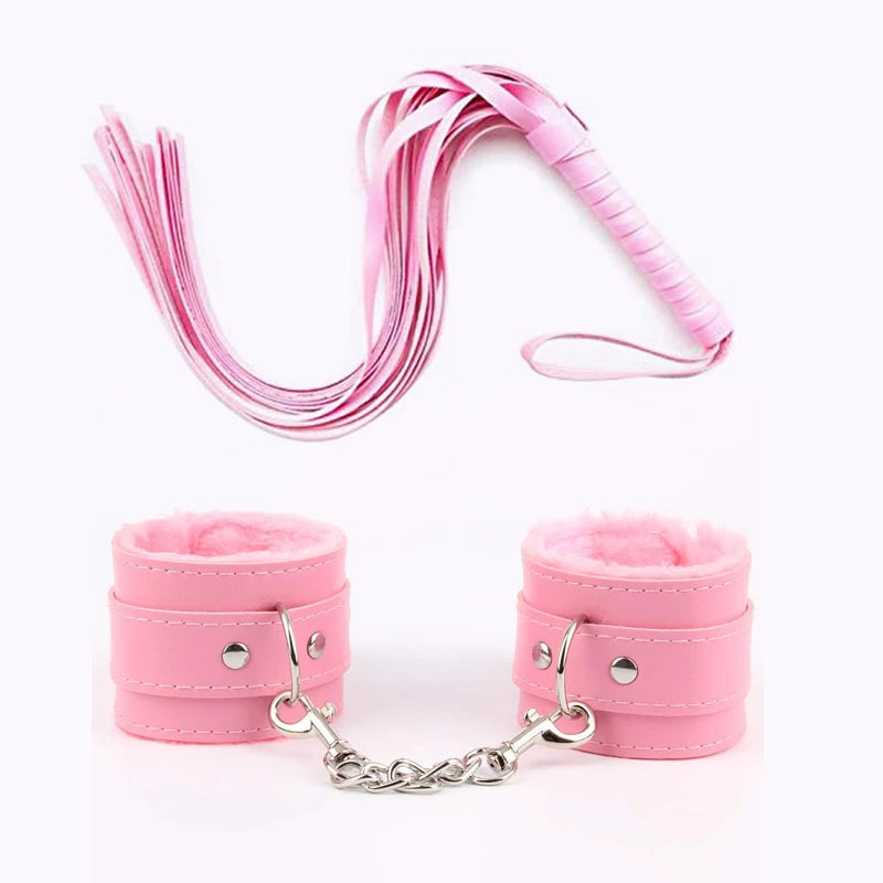 Hand Cuffs & Ankle Cuffs with Whip